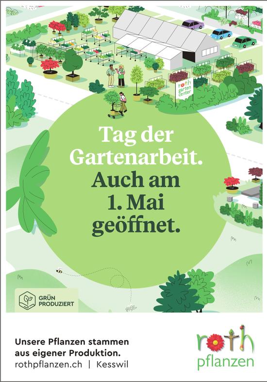 roth pflanzen, Kesswil - Tag der Gartenarbeit. Auch am 1. Mai geöffnet.