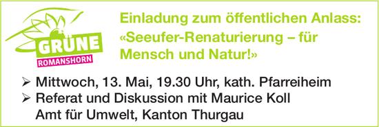 Seeufer-Renaturierung – für Mensch und Natur!, 13. Mai, kath. Pfarreiheim