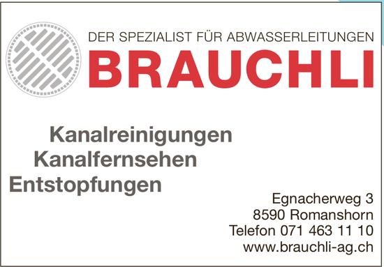 Brauchli AG, Romanshorn - Kanalreinigungen Kanalfernsehen Entstopfungen