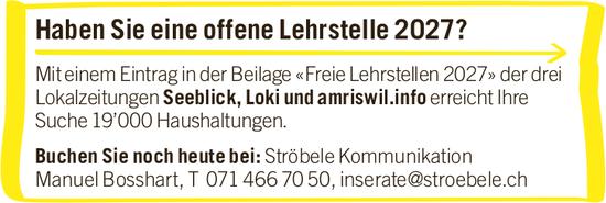 Ströbele Kommunikation, Amriswil - Haben Sie eine offene Lehrstelle 2027?