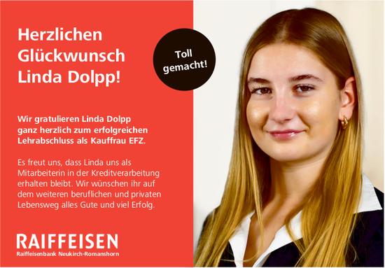 Raiffeisenbank Neukirch-Romanshorn, Herzlichen Glückwunsch Linda Dolpp!