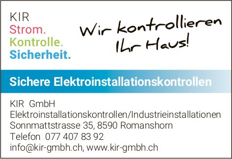 KIR GmbH, Romanshorn - Wir kontrollieren Ihr Haus!