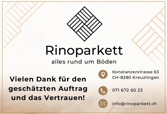 Rinoparkett, Kreuzlingen - Vielen Dank für den geschätzten Auftrag und das Vertrauen!