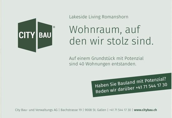 City Bau- und Verwaltungs AG, St. Gallen - Wohnraum, auf den wir stolz sind.