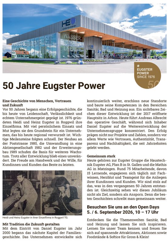 50 Jahre Eugster Power, 5. - 6. September, Roggwil