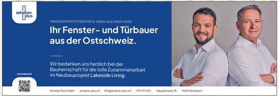 Window Plus GmbH, Rorschach - Ihr Fenster- und Türbauer aus der Ostschweiz.