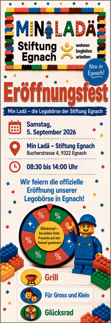 Eröffnungsfest, 5. September, Min Ladä – Stiftung Egnach