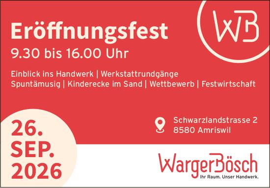 Eröffnungsfest, 26. September, Amriswil