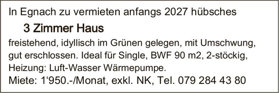 3 Zimmer Haus, Egnach, zu vermieten