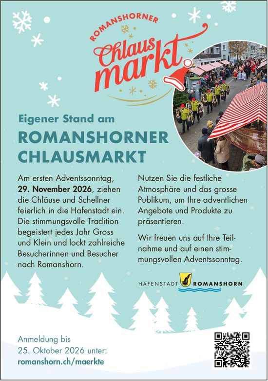 Eigener Stand am Romanshorner Chlausmarkt, 29. November