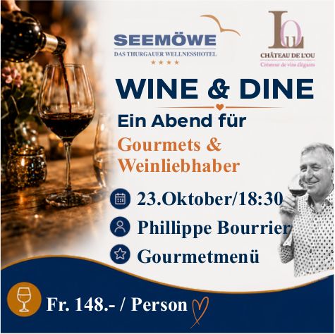 WINE & DINE: Ein Abend für Gourmets & Weinliebhaber, 23. Oktober