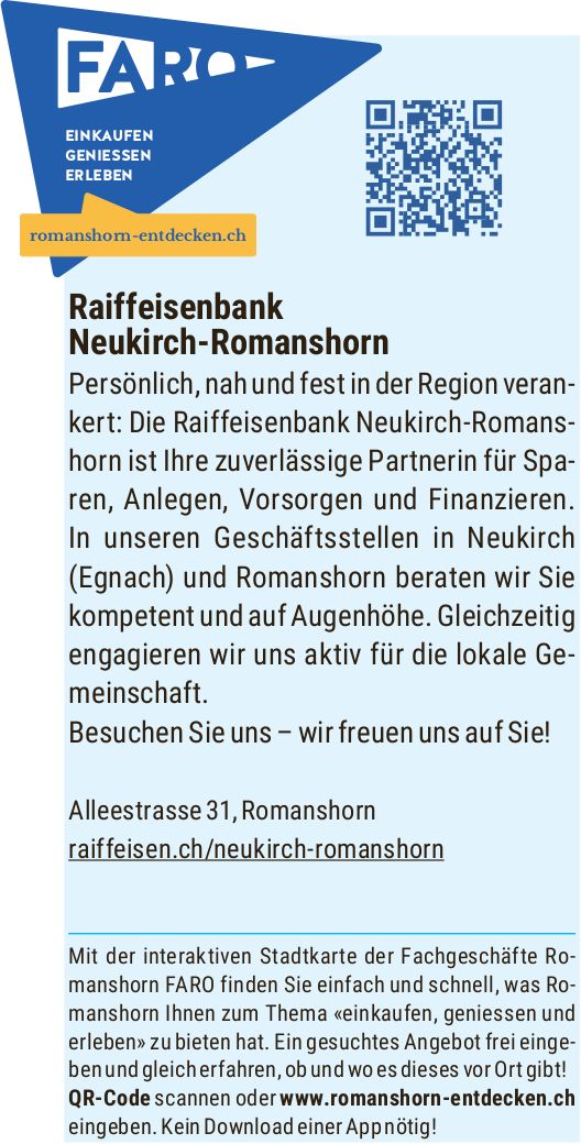 Romanshorn Entdecken, Raiffeisenbank Neukirch-Romanshorn