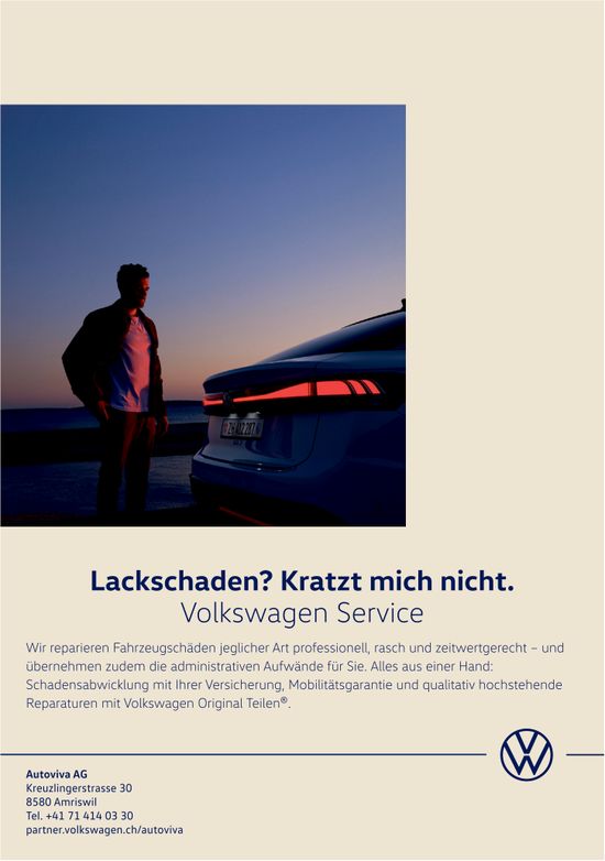 Autoviva AG, Amriswil - Lackschaden? Kratzt mich nicht. Volkswagen Service