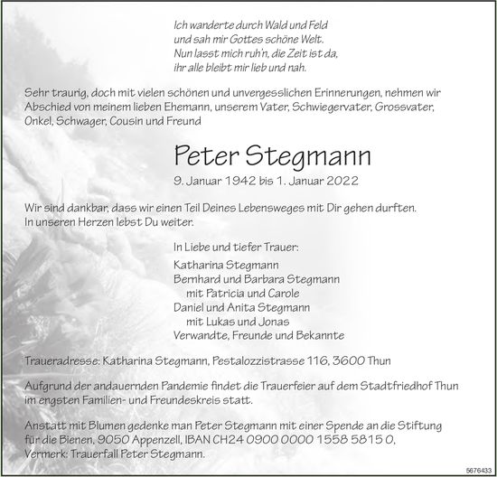 Stegmann Peter, Januar 2022 / TA