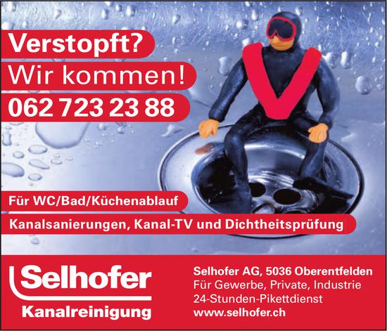 Selhofer AG Kanalreinigung, Oberentfelden - Verstopft? Wir kommen!