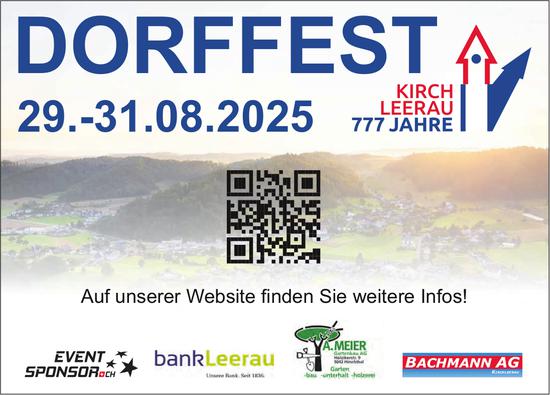 Dorffest, 29. - 31. August, Kirchleerau