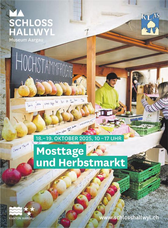 Mosttage und Herbstmarkt, 18. - 19. Oktober, Schloss Hallwyl