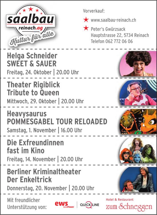 Helga Schneider SWEET & SAUER, 24. Oktober, Saalbau Reinach