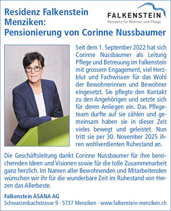 Falkenstein ASANA AG, Menziken - Pensionierung von Corinne Nussbaumer