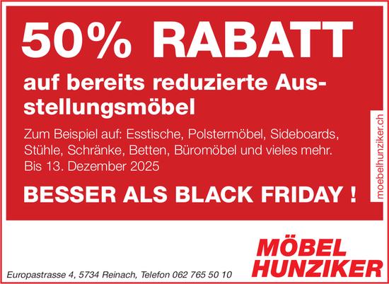 MÖBEL HUNZIKER, Reinach - 50% Rabatt