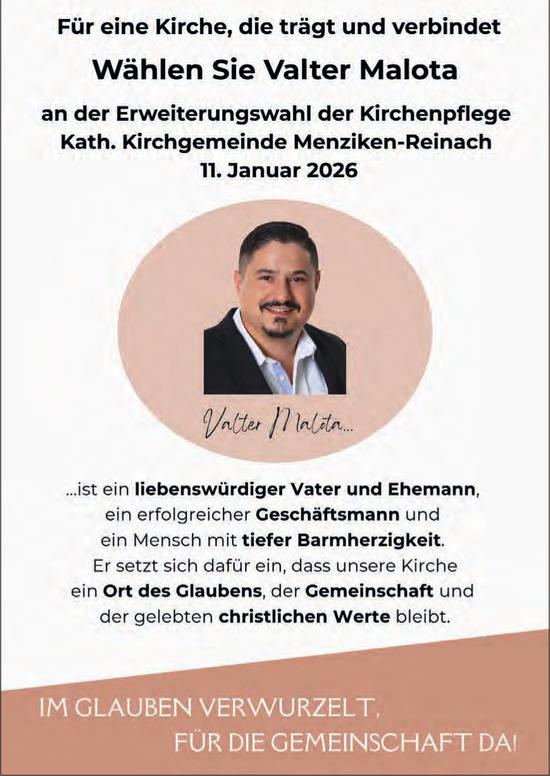 Kath. Kirchgemeinde Menziken-Reinach, Wählen Sie Valter Malota