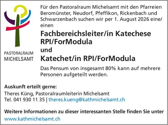 Fachbereichsleiter/in Katechese, Beromünster, gesucht
