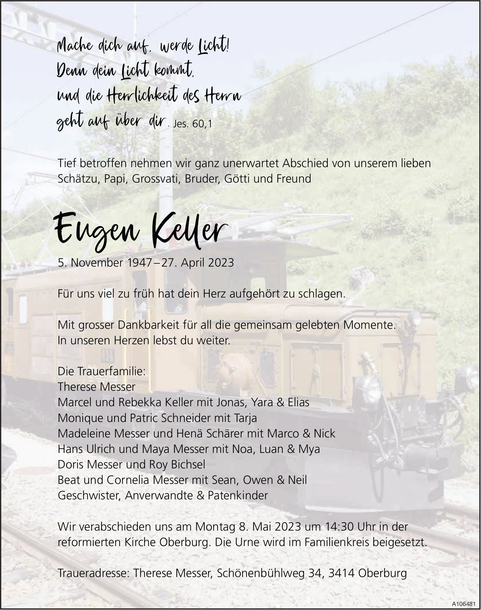 Eugen Keller, April 2023 / TA