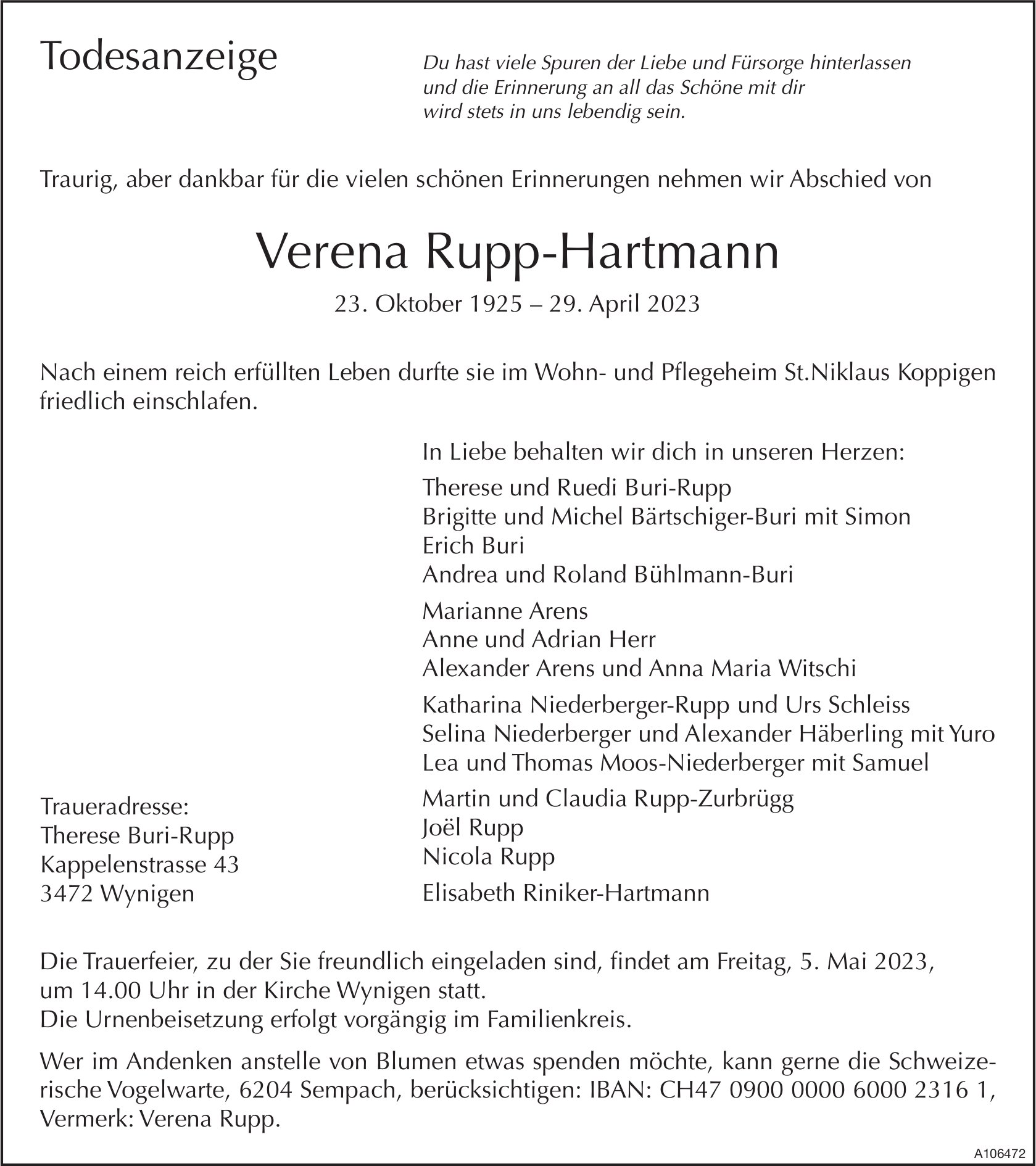 Verena Rupp-Hartmann, April 2023 / TA