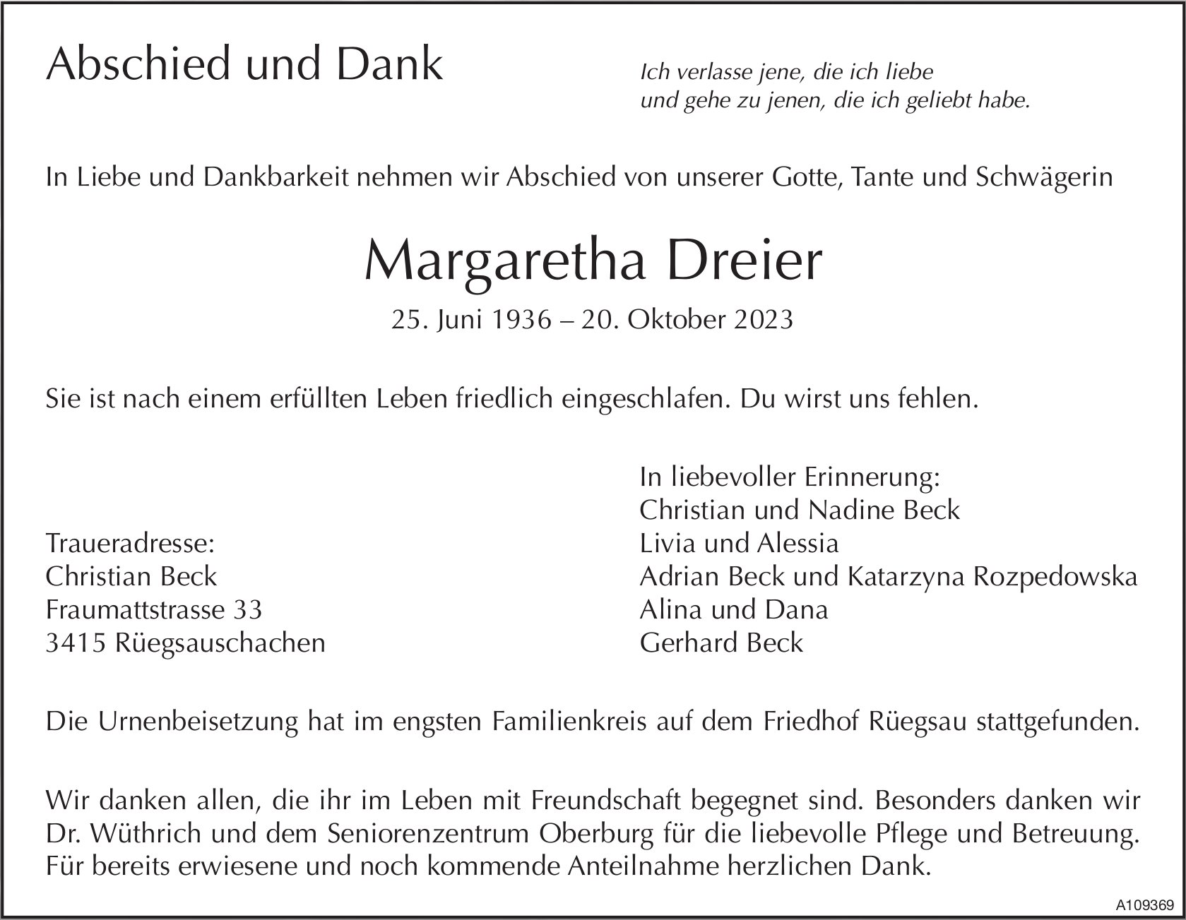 Margaretha Dreier, im November 2023 / TA + DS