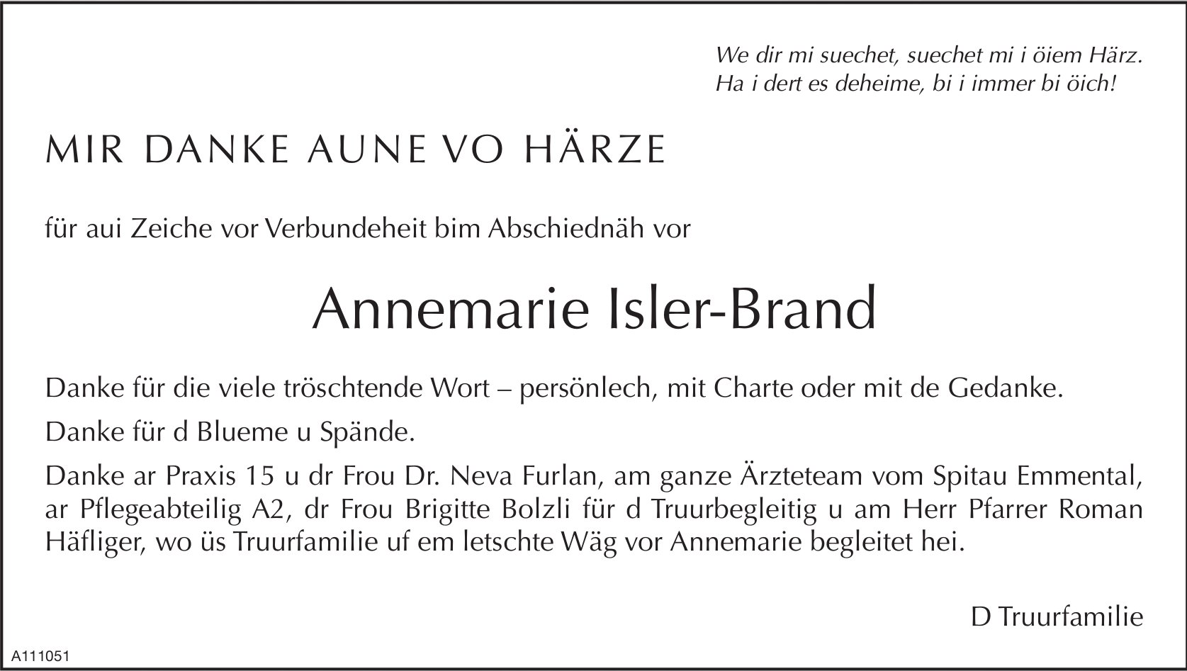 Annemarie Isler-Brand, im Februar 2024 / DS