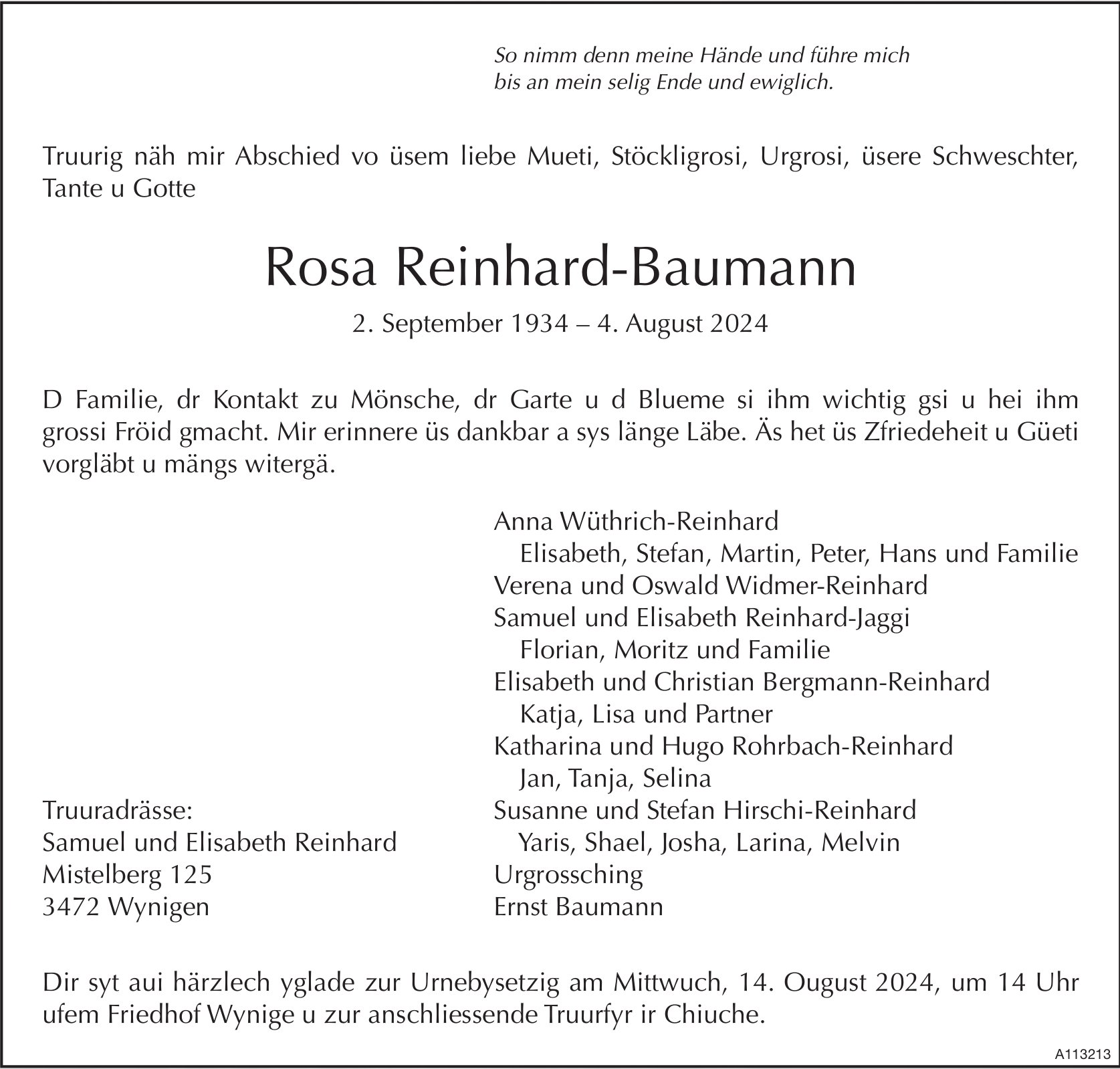 Rosa Reinhard-Baumann, August 2024 / TA