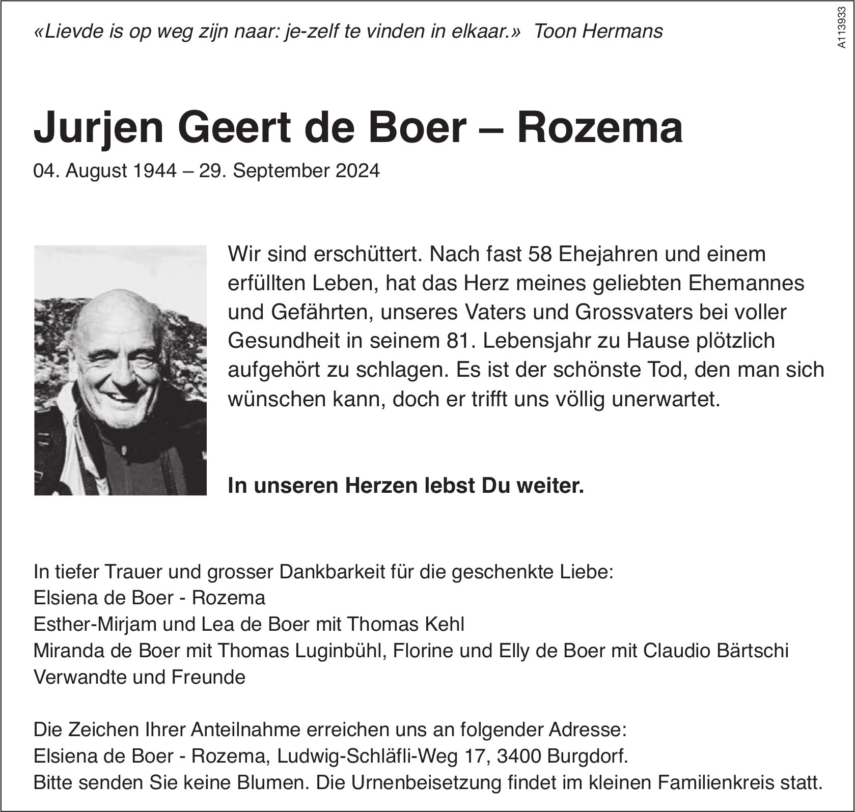 Jurien Geert de Boer — Rozema, September 2024 / TA