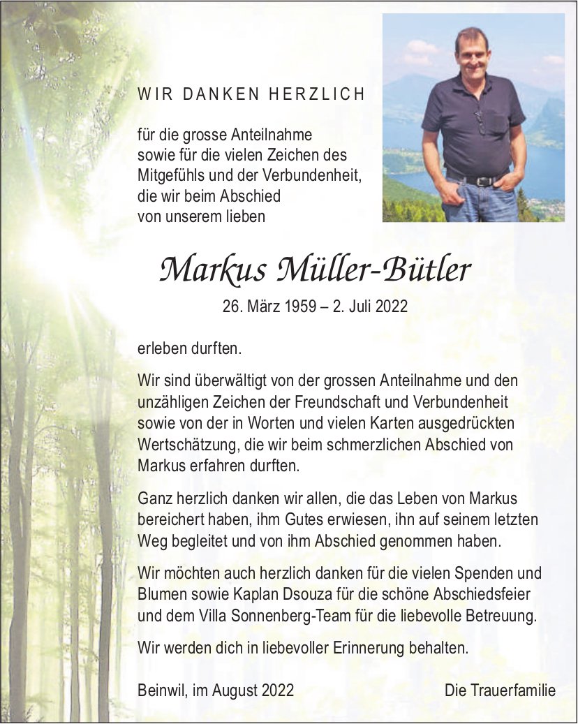 Müller-Bütler Markus, im September 2022 / DS