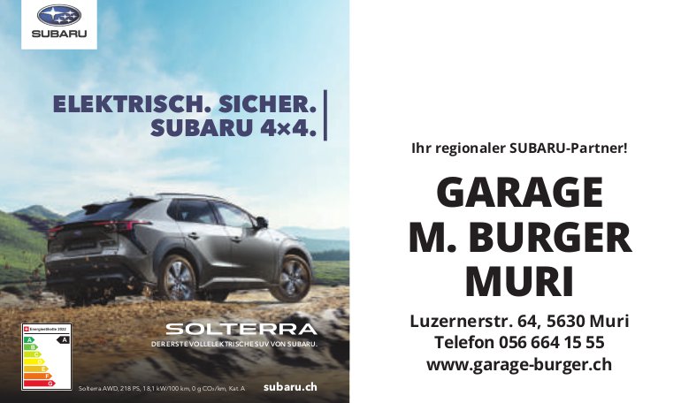 Garage M. Burger Muri, Ihr regionaler SUBARU-Partner!