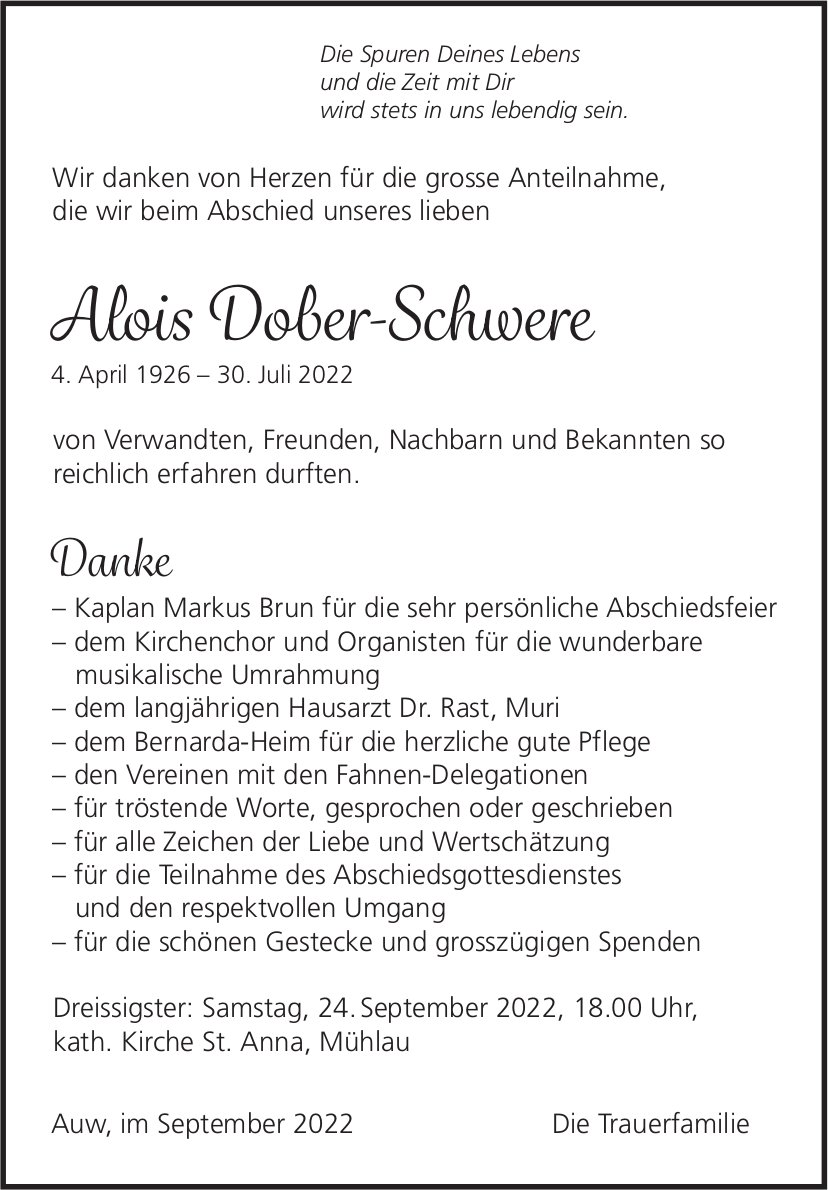 Dober-Schwere Alois, im September 2022 / DS