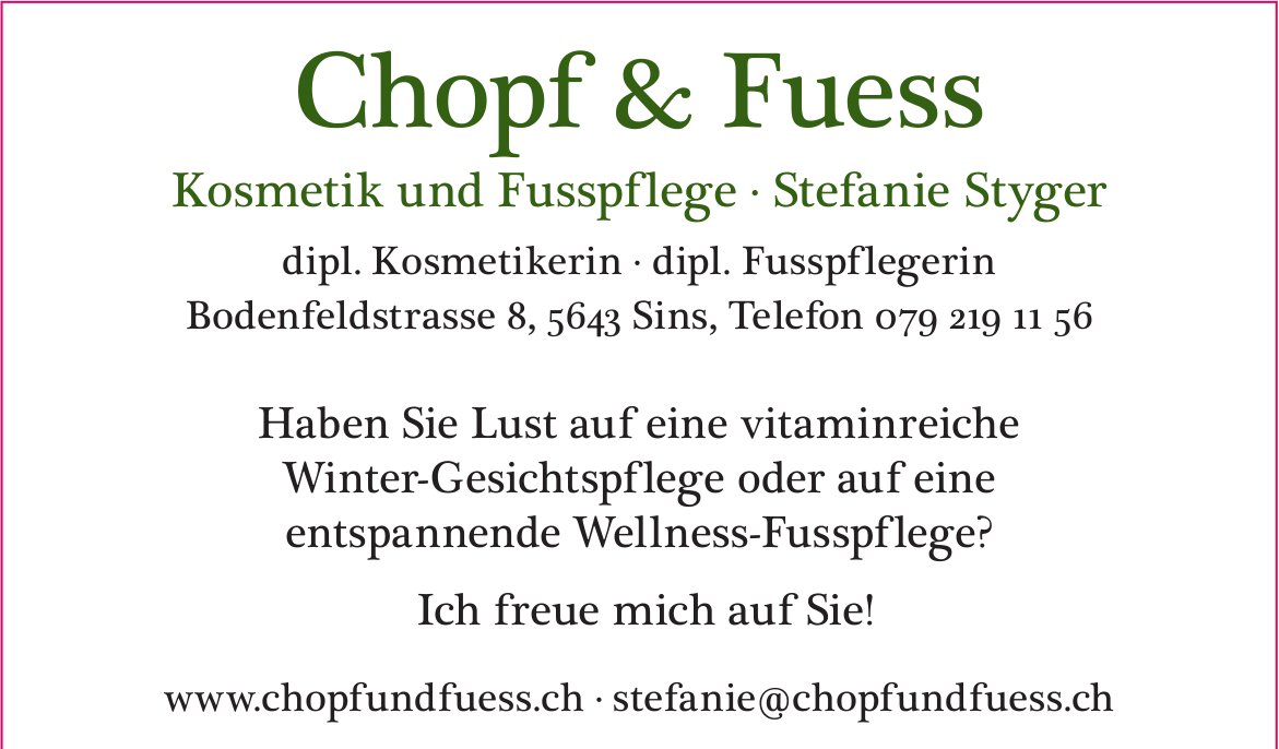 Chopf & Fuess, Sins