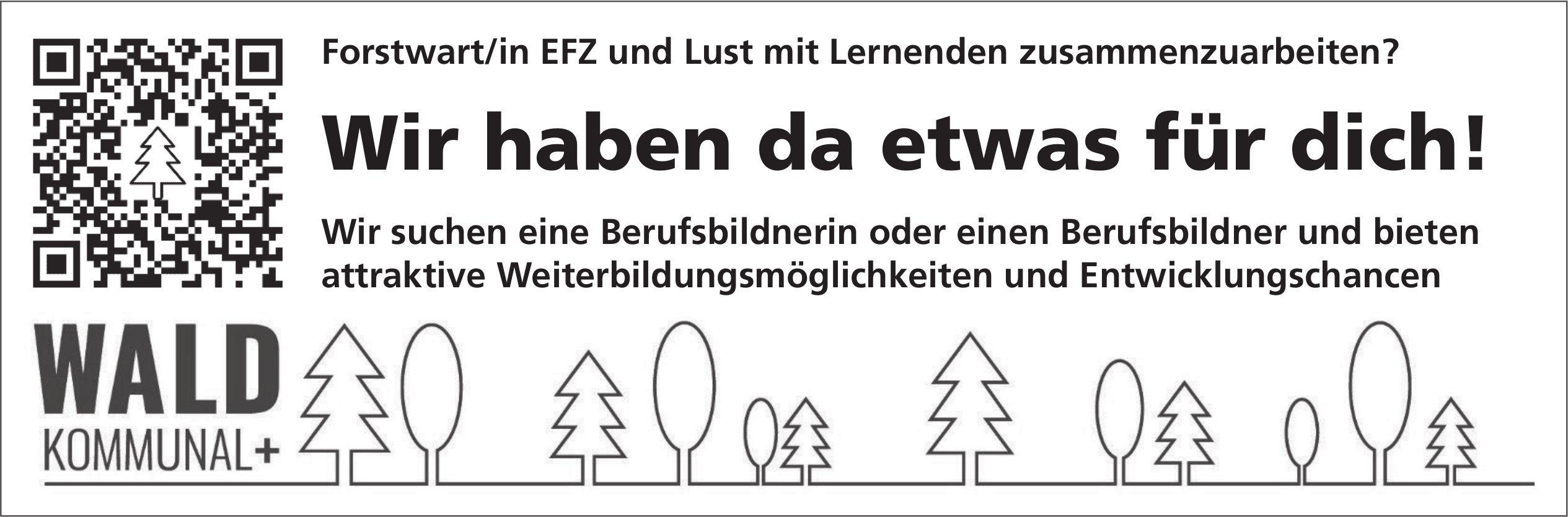Forstwart/in EFZ, Wald Kommunal+, gesucht
