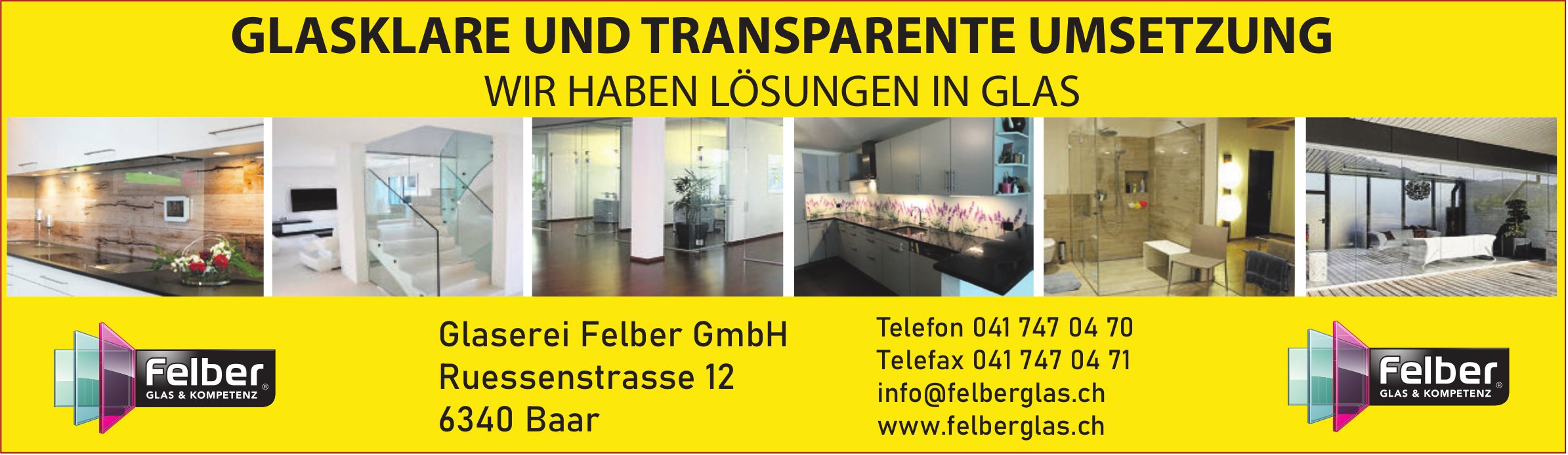 Glaserei Felber GmbH, Baar - Glasklare und transparente Umsetzung