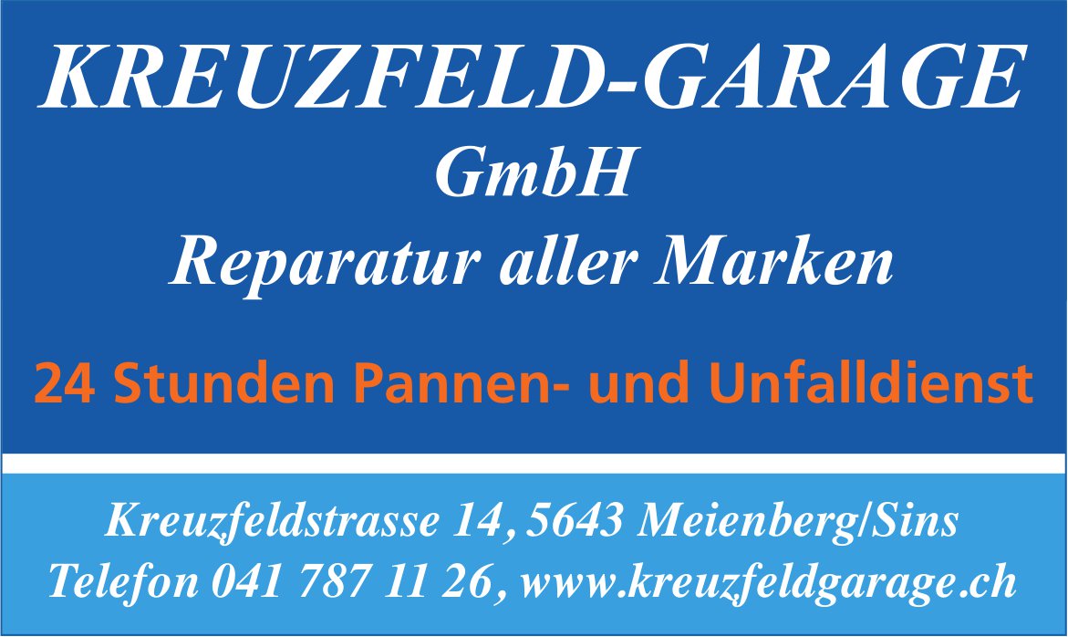 Kreuzfeld Garage GmbH, Meienberg - 24 Stunden Pannen- und Unfalldienst