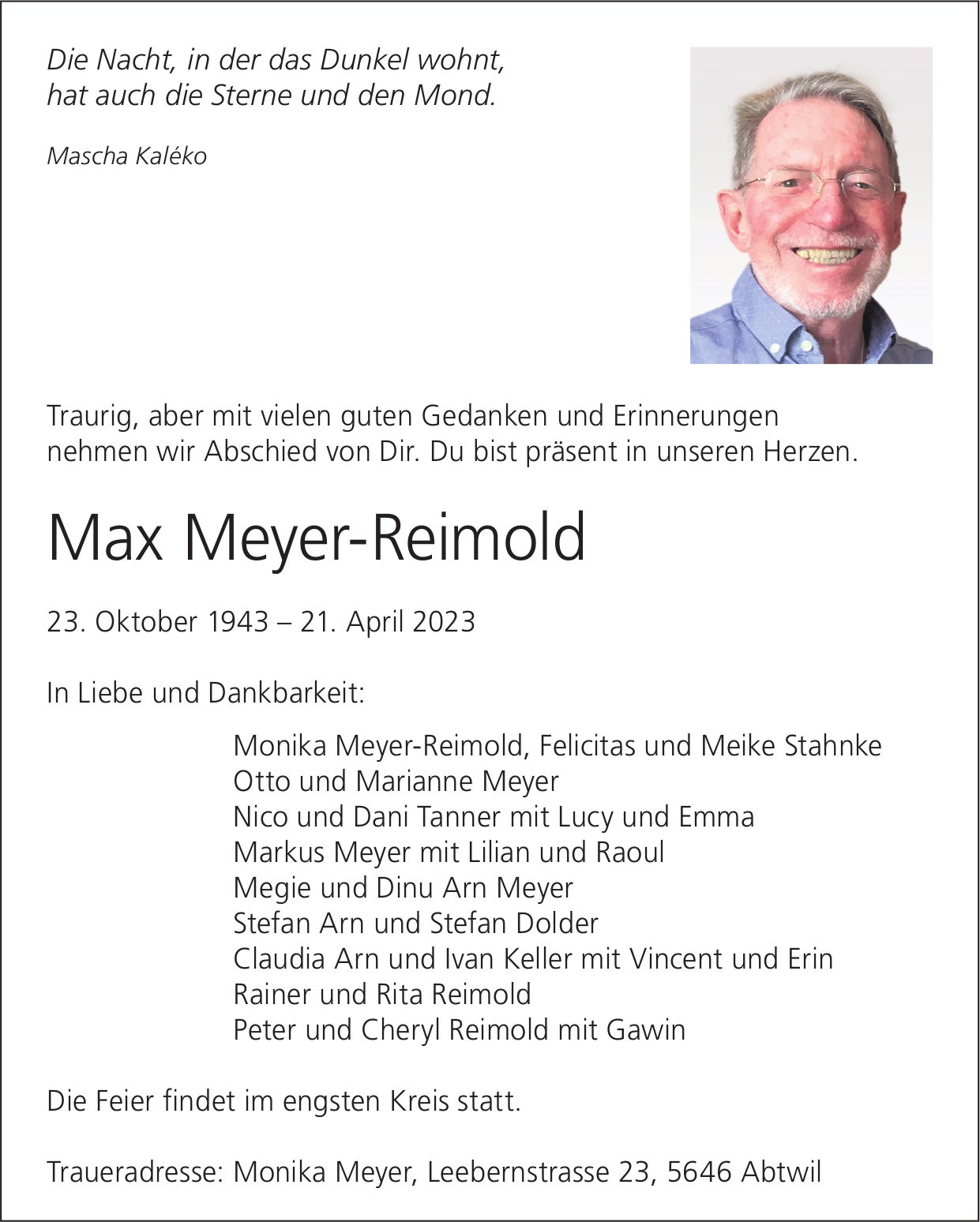 Meyer-Reimold Max, April 2023 / TA