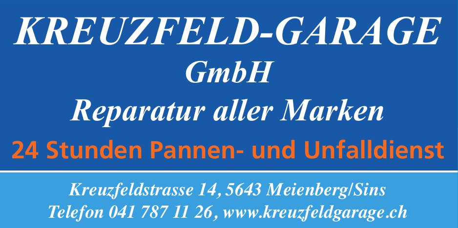 Kreuzfeld Garage, Meienberg - 24 Stunden Pannen- und Unfalldienst