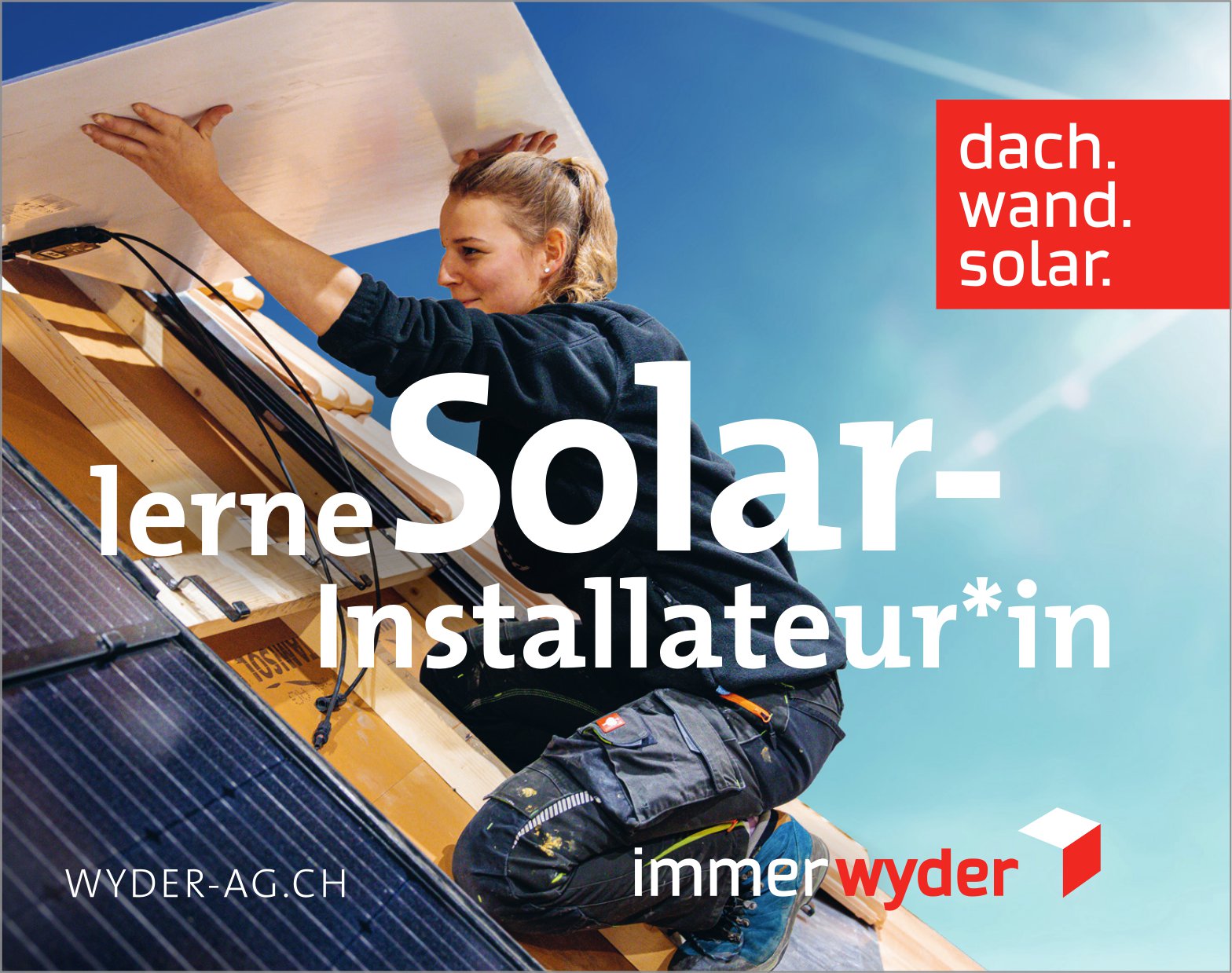 Lehrstelle als Solar-Installateur*in, Wyder AG, zu vergeben