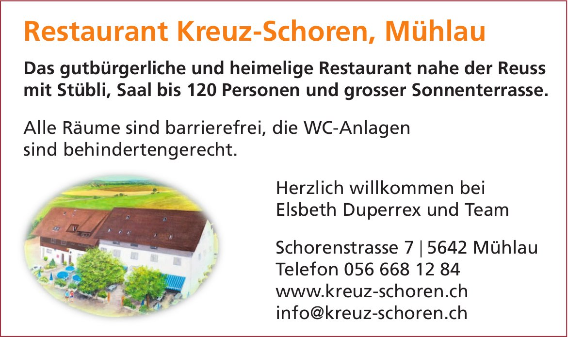 Restaurant Kreuz Schoren, Mühlau - Gutbürgerliche Küche