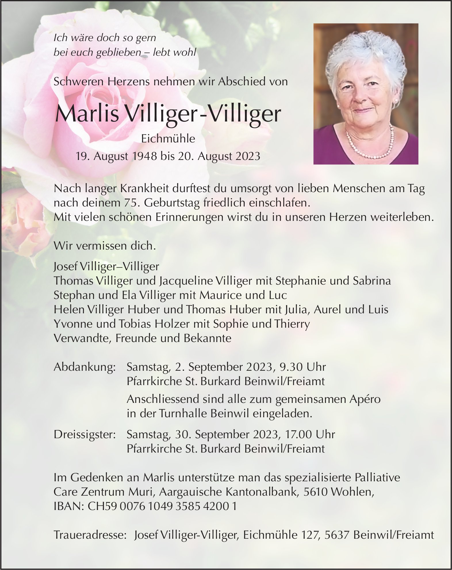Villiger-Villiger Marlis, August 2023 / TA
