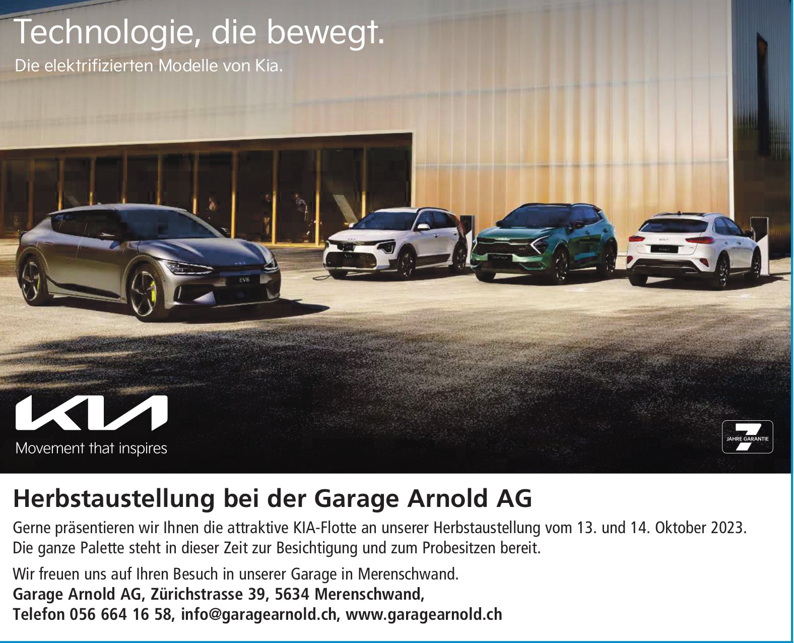 Garage Arnold AG, Merenschwand - Technologie, die bewegt.