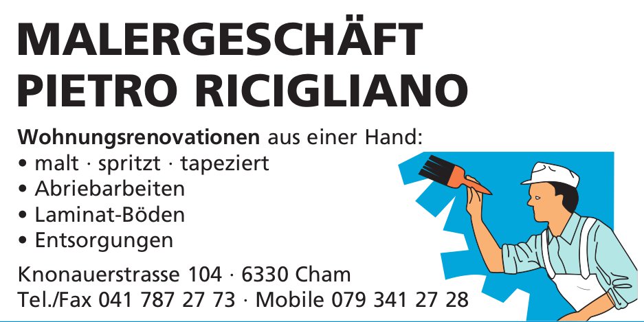 Malergeschäft Pietro Ricigliano, Auw - Wohnungsrenovationen
