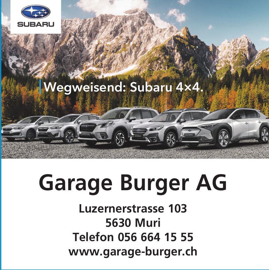 Garage Burger AG, Muri AG - Wegweisend: Subaru 4x4