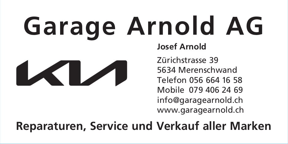 Garage Arnold AG, Merenschwand - Reparaturen, Service und Verkauf aller Marken