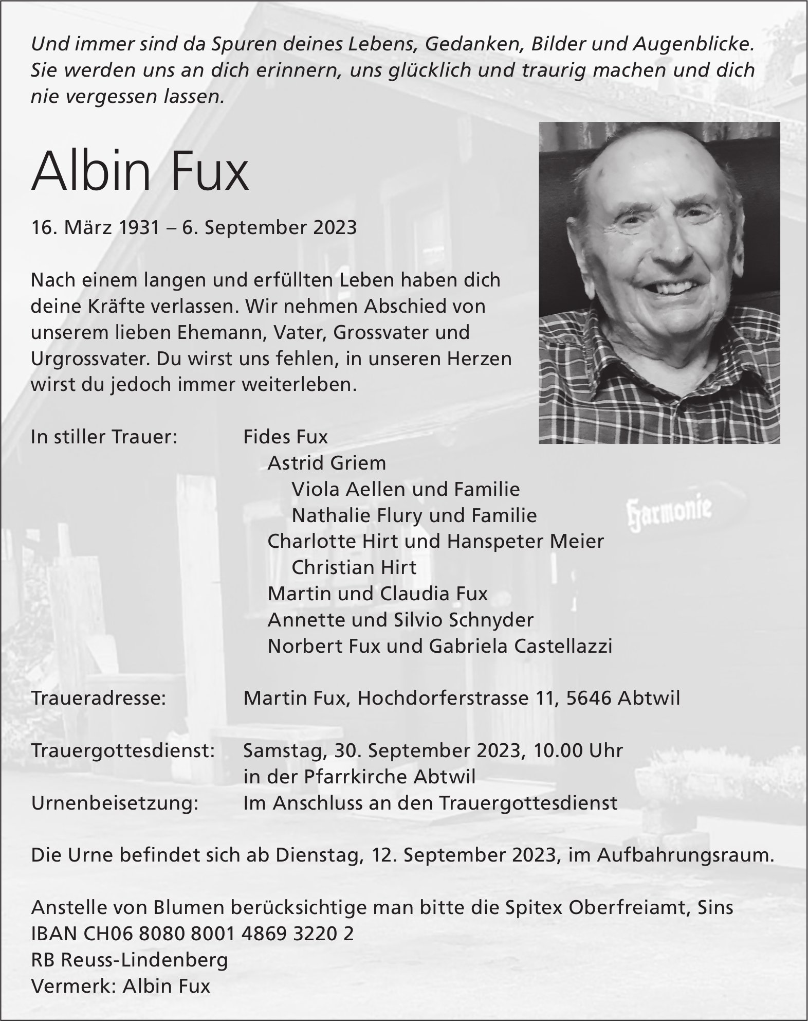 Fux Albin, September 2023 / TA