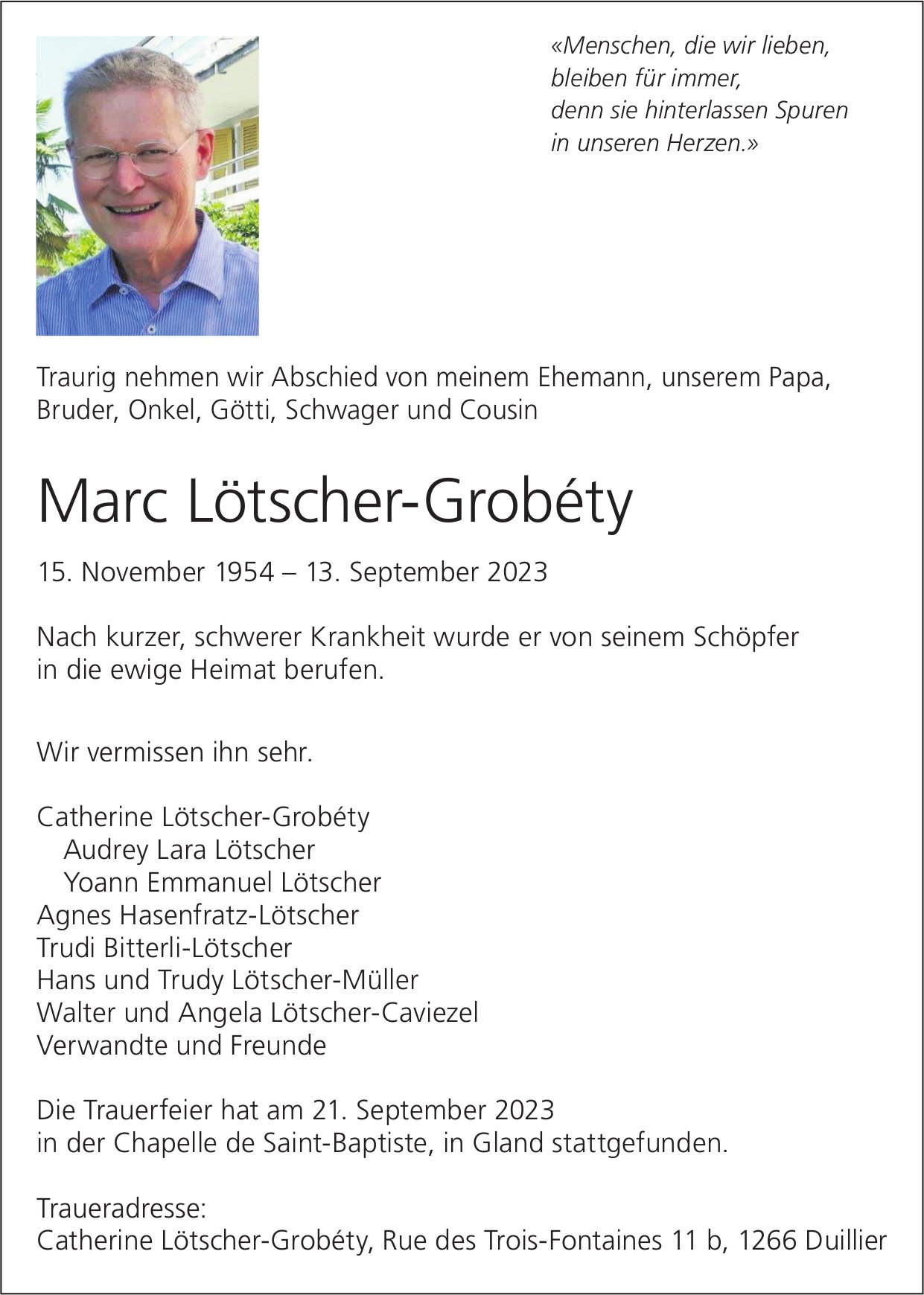 Lötscher-Grobéty Marc, September 2023 / TA